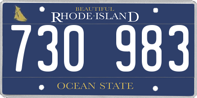 RI license plate 730983