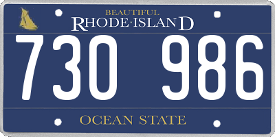 RI license plate 730986