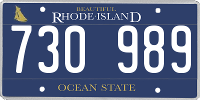 RI license plate 730989