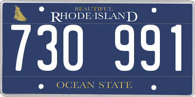RI license plate 730991
