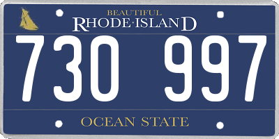 RI license plate 730997