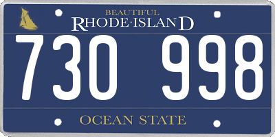 RI license plate 730998