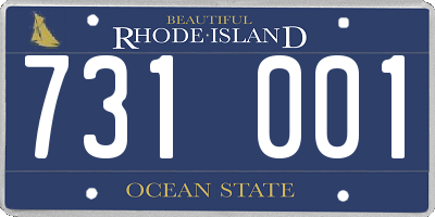 RI license plate 731001