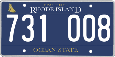 RI license plate 731008