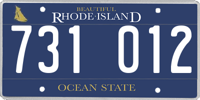 RI license plate 731012