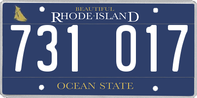 RI license plate 731017