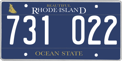 RI license plate 731022