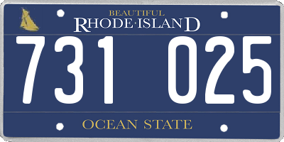 RI license plate 731025