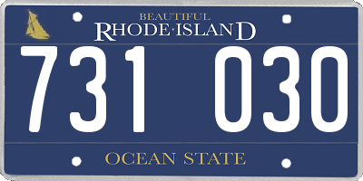 RI license plate 731030