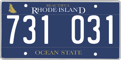 RI license plate 731031