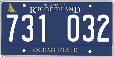 RI license plate 731032