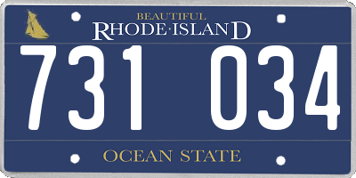 RI license plate 731034