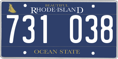 RI license plate 731038