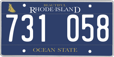 RI license plate 731058