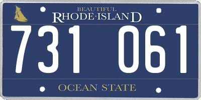 RI license plate 731061