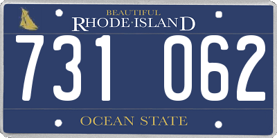 RI license plate 731062