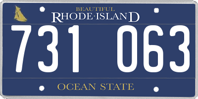 RI license plate 731063