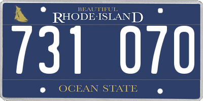 RI license plate 731070