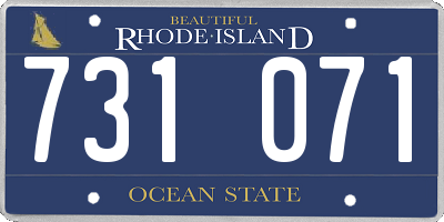 RI license plate 731071
