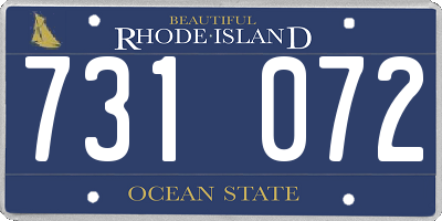 RI license plate 731072