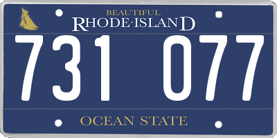 RI license plate 731077