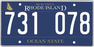 RI license plate 731078
