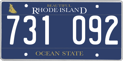 RI license plate 731092