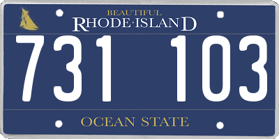 RI license plate 731103