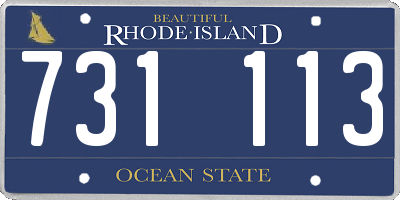 RI license plate 731113