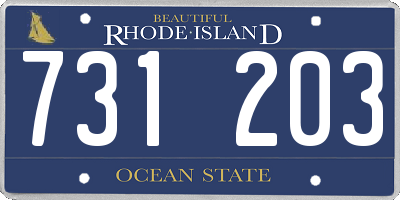 RI license plate 731203