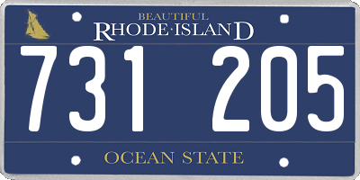 RI license plate 731205