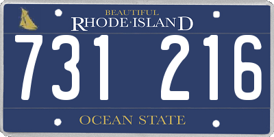 RI license plate 731216
