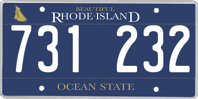 RI license plate 731232