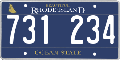 RI license plate 731234