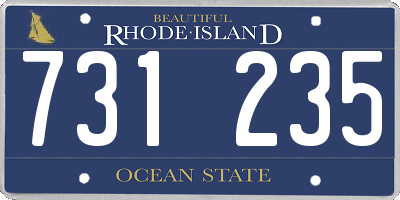 RI license plate 731235