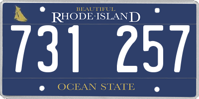 RI license plate 731257