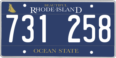 RI license plate 731258