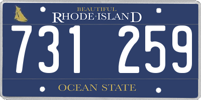 RI license plate 731259