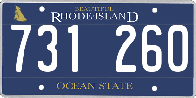 RI license plate 731260