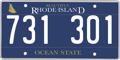 RI license plate 731301