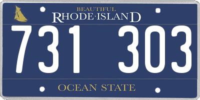 RI license plate 731303