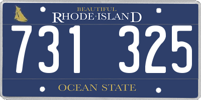 RI license plate 731325
