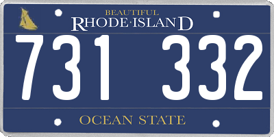 RI license plate 731332