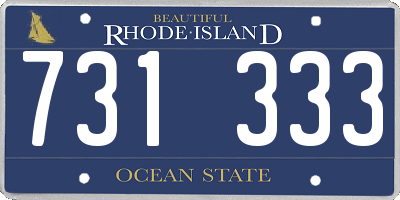 RI license plate 731333