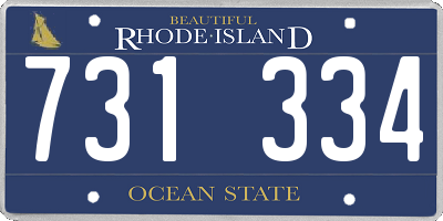 RI license plate 731334