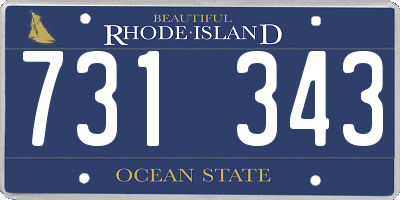 RI license plate 731343