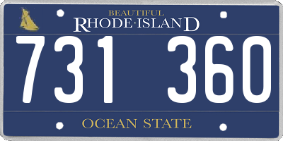 RI license plate 731360