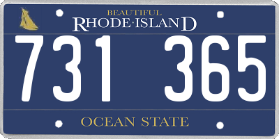 RI license plate 731365