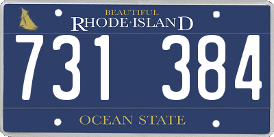 RI license plate 731384