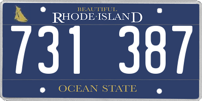 RI license plate 731387